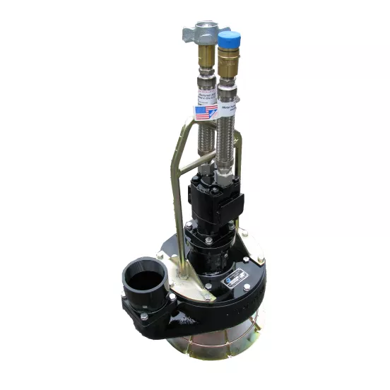 Black and silver HYDRATECH Pump Head, 4 in., Cast Iron