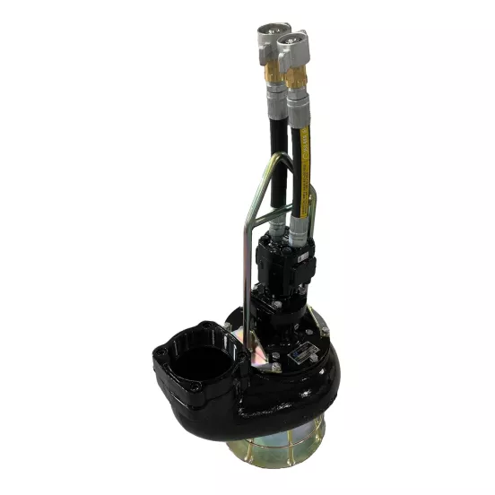 Black and silver HYDRATECH Pump Head, 6 in., Cast Iron