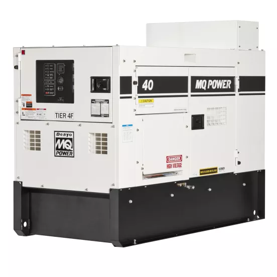 White and black MULTIQUIP 30-35 kW Towable Generator, Tier 4 Diesel