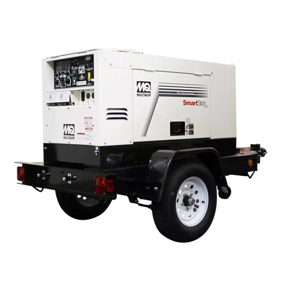White and black MULITIQUIP Dual Operator Arc Welder, 400 Amp, Diesel Powered