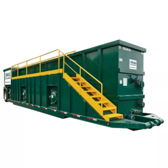 Green and yellow Fixed Axle Open Top Tank