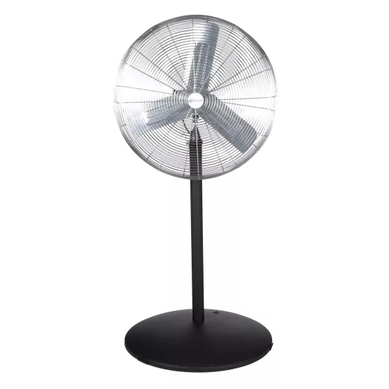 Grey and black AIRMASTER Industrial Pedestal Fan, 30 in.