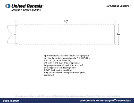 Storage Container Plan GENERIC 40 ft. by 8 ft. by 9.5 ft. High Cube Storage Container