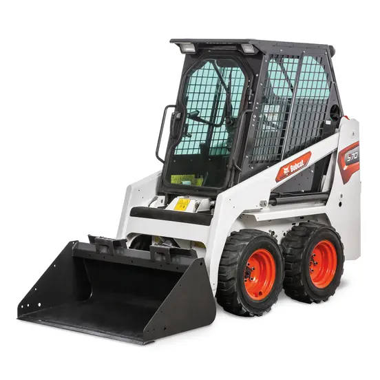 White, black and orange BOBCAT 600-850 lb. Skid Steer